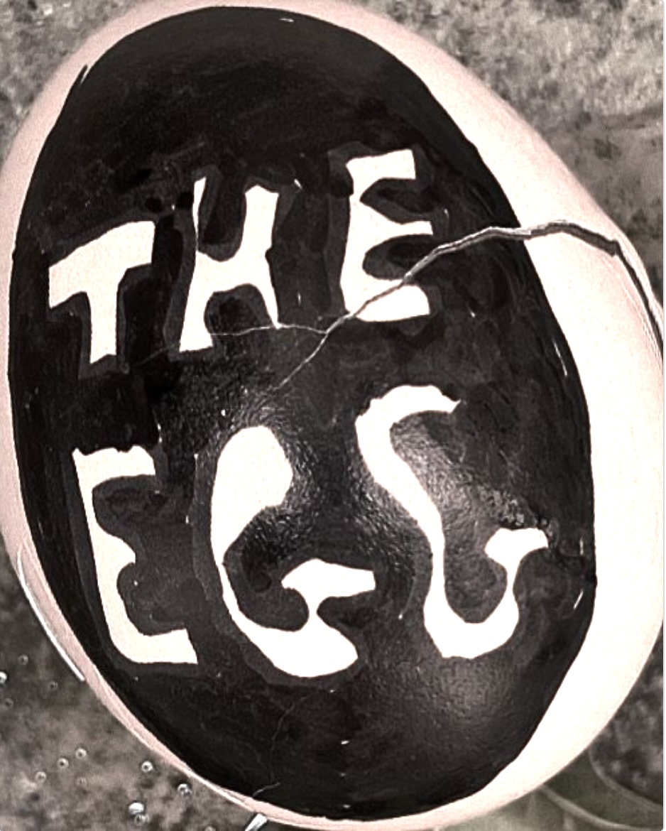 THE EGG drawn in Sharpie on an actual egg